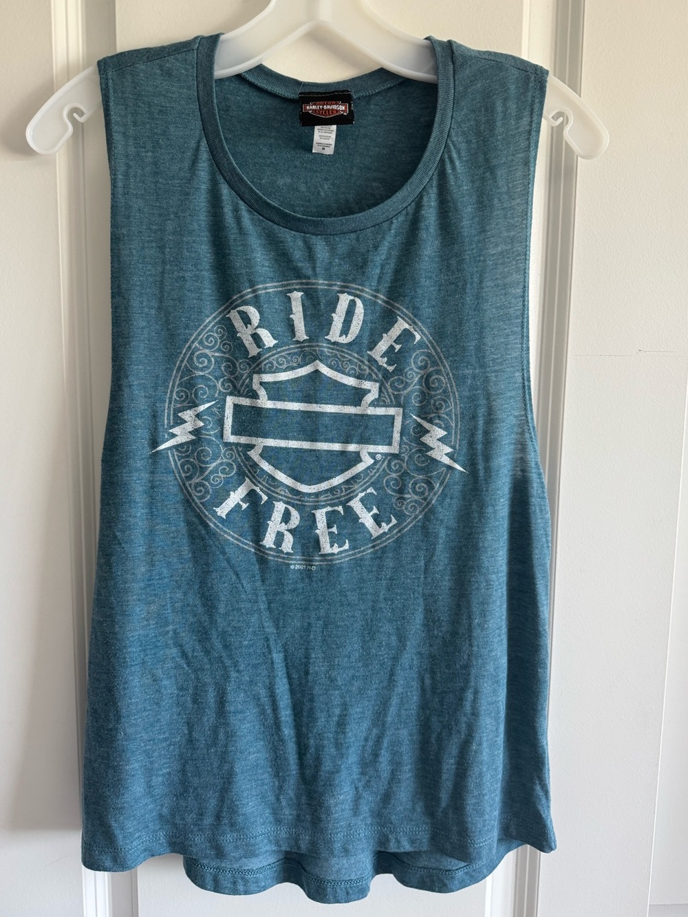 Harley-Davidson Teal Logo Crewneck Shirt